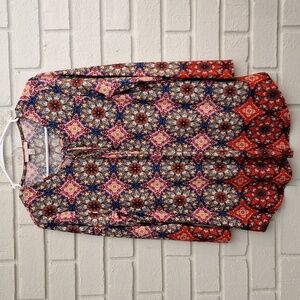 Established 1962 Vibrant Multicolor Patterned Boho Top. Size XL NWOT